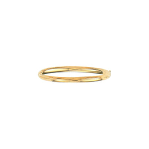 14kt 7" Yellow Gold 5.0mm Plain Shiny Round Dome Classic Bangle with Clasp