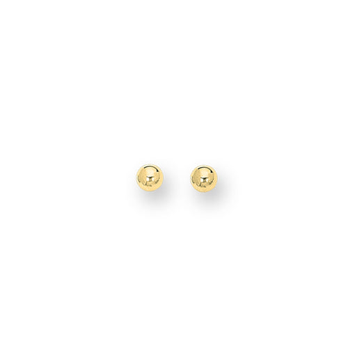 14Kt Yellow Gold 3.0mm Shiny Ball Post Earring