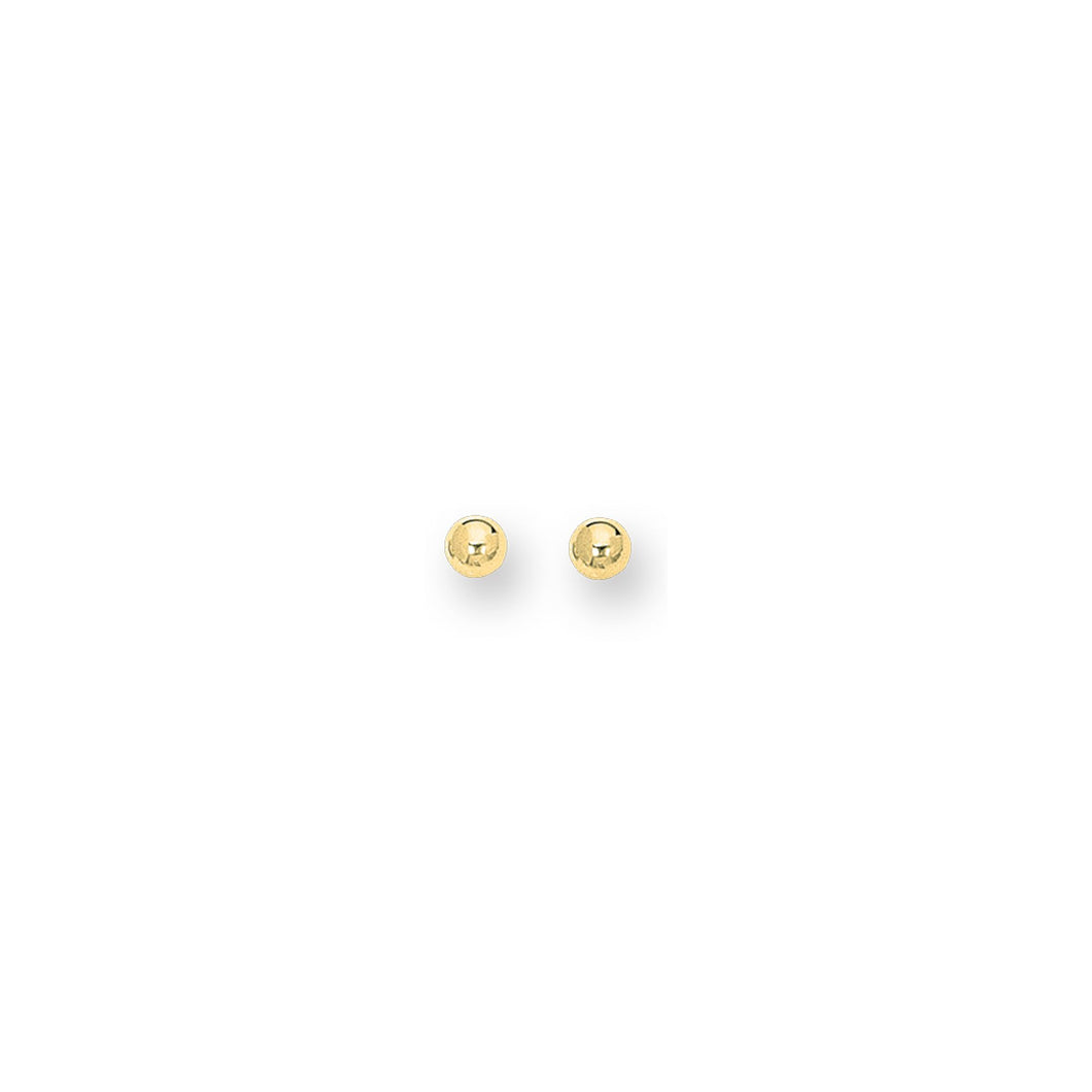 14Kt Yellow Gold 5.0mm Shiny Ball Post Earring