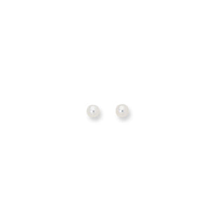 14K Yellow Gold Shiny 5.0mm White Cultured Pearl Post Earring