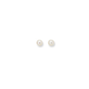 14K Yellow Gold Shiny 6.0mm White Cultured Pearl Post Earring