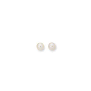 14K Yellow Gold Shiny 8.0mm White Cultured Pearl Post Earring