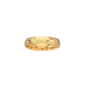14kt 8" Yellow Gold 13.5mm Florentine Round Dome Classic Bangle with Clasp