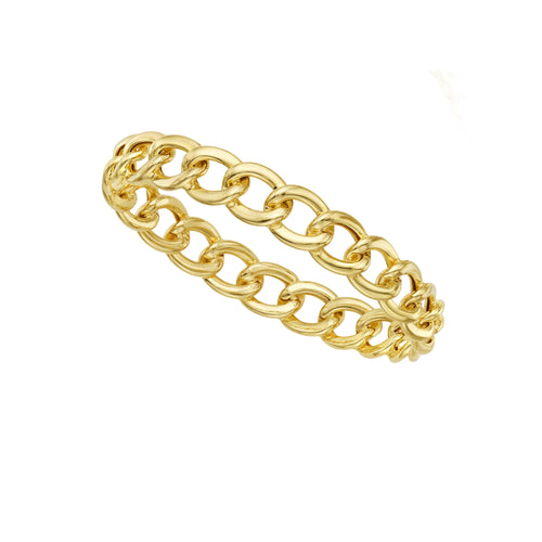 14K Yellow Gold Eternity Curb Slip-on Bangle