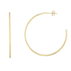 14kt Gold Yellow Finish Polished Hoop Earring with Push Back Clasp
