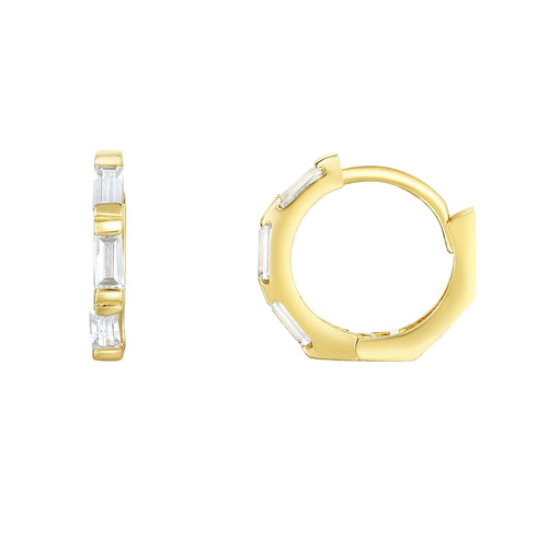 14kt Gold Yellow Finish 11x12mm Polished Huggie Snuggable Earring with Snap Clasp