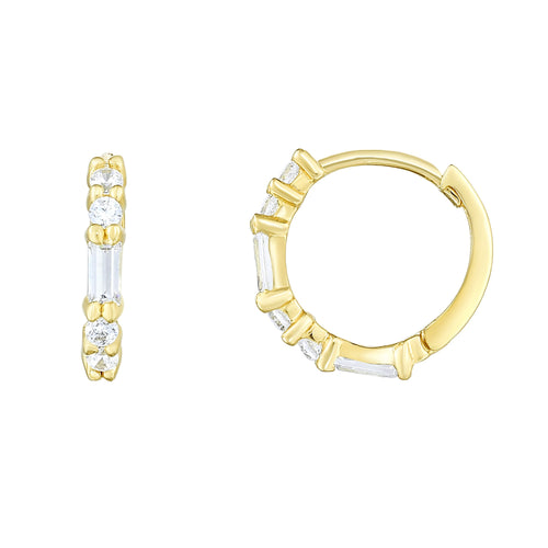 14kt Gold Yellow Finish 10.5x11.5mm Polished Huggie Snuggable Earring with Snap Clasp