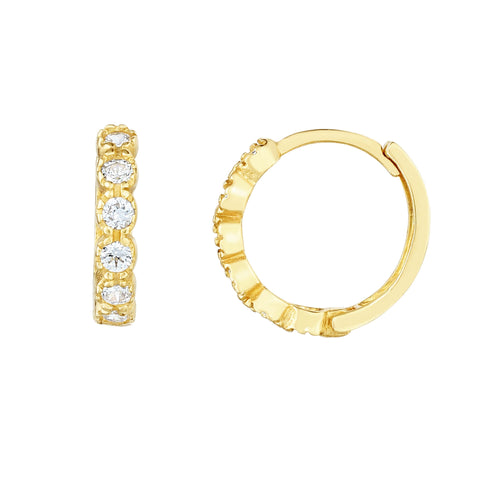 14kt Gold Yellow Finish 11x11.5mm Polished Huggie Snuggable Earring with Snap Clasp