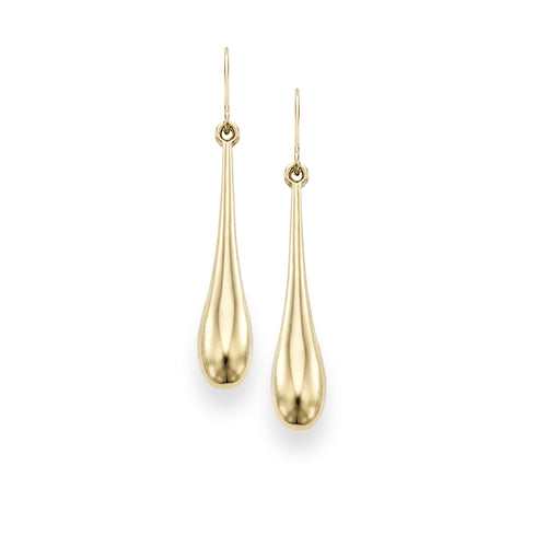 14K Yellow Gold Puffed Teardrop Earring