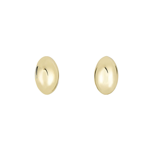 14Kt Yellow Gold 6.1X9.9mm Shiny Small Puffed Marquis Shape Post Earring with Push Back Clasp