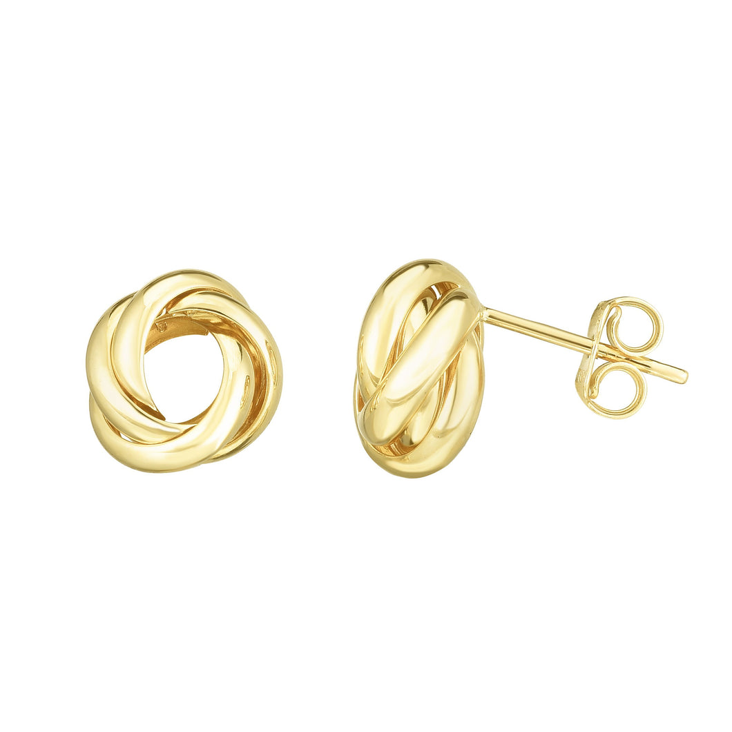 14K Yellow Gold Polished Open Knot Studs