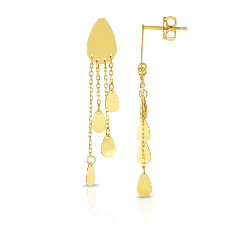 14kt Gold Yellow Finish Earring with Push Back Clasp