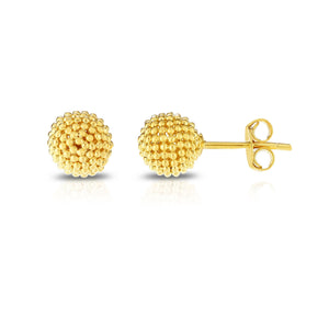 14kt Gold Yellow Finish Polished Earring with Push Back Clasp