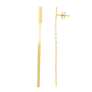14kt Gold Yellow Finish Earring with Push Back Clasp