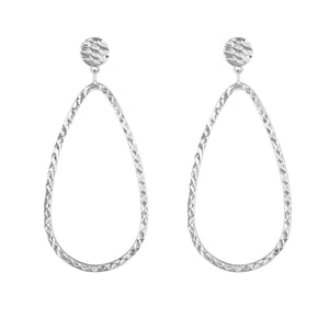 14kt Gold White Finish Earring with Push Back Clasp