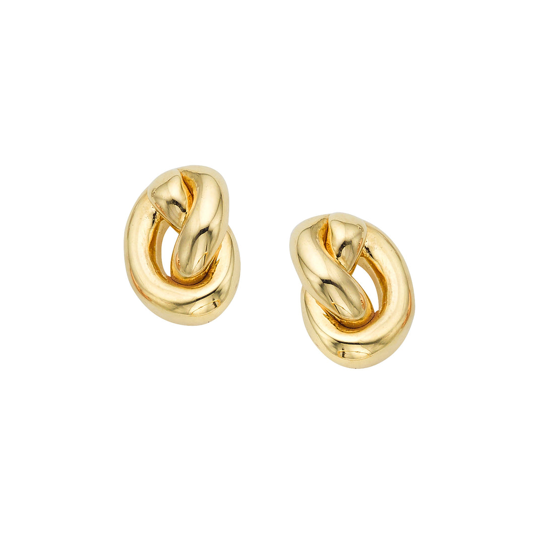 14K Yellow Gold Amore Knot Stud Earrings