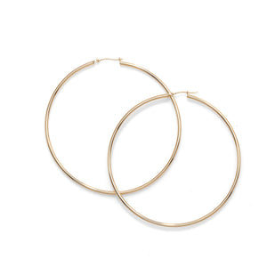 14K Yellow Gold 2x70mm Extra-Large Round Hoops