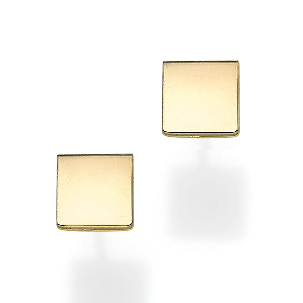 14K yellow Gold Square  Studs