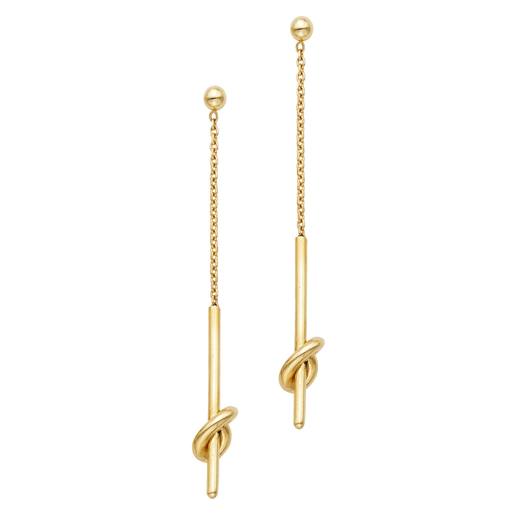14K Yellow Gold Amore Knot Drop Earrings