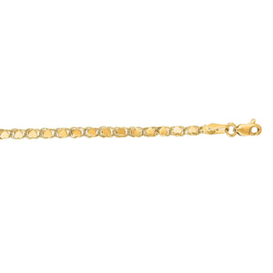 14kt 10" Yellow Gold 2.9mm Diamond Cut HEarRingt Chain with Lobster Clasp