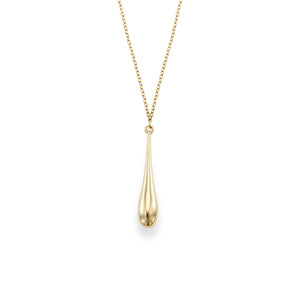 14K Yellow Gold 18" Puffed Tear Drop Necklace