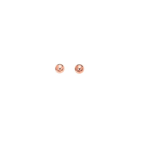 14Kt Rose Gold Shiny 5.0mm Ball Post Earring