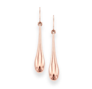 14K Rose Gold Puffed Teardrop Earring