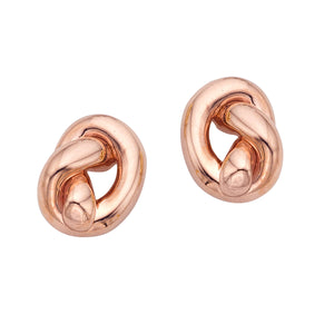14K Rose Gold Amore Knot Stud Earrings