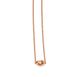 14K Rose Gold 18" Amore Knot Necklace with Extender