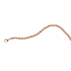 14K Rose Gold 7.5" Round Curb Chain Bracelet