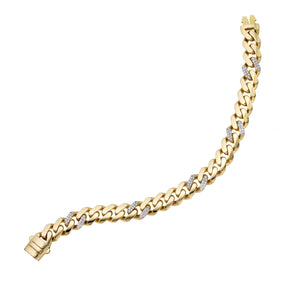 14K Yellow Gold 8" .85CT Ferrara Diamond Chain Bracelet with Box Clasp