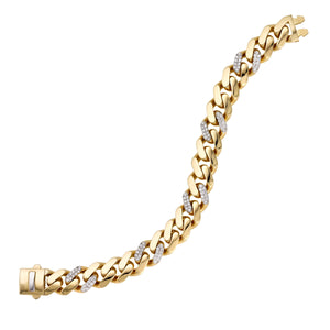 14K Yellow Gold 8" 1.25CT Ferrara Diamond Chain Bracelet with Box Clasp