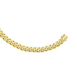14K Yellow Gold 13.5mm 8.25" Ferrara Diamond Cut Pav√® Chain Bracelet