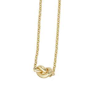 14K Yellow Gold 18" Amore Knot Necklace with Extender
