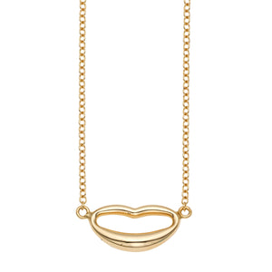 14K Yelllow Gold 18" Italian Kiss Necklace with Extender