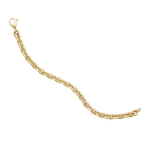 14K Yellow Gold 18" Diamond Facet Rolo Chain Necklace