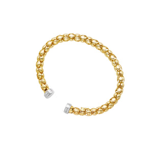 14K Yellow Gold .28CT Diamond Processco Cuff Bracelet