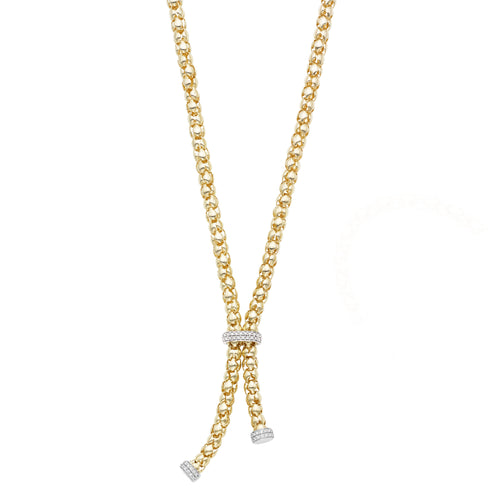14K Yellow Gold .54CT Diamond Processco Lariat Necklace