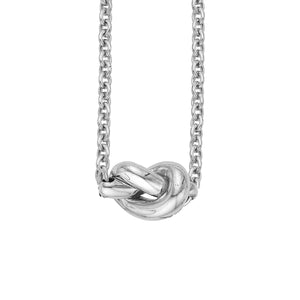 14K White Gold 18" Amore Knot Necklace with Extender