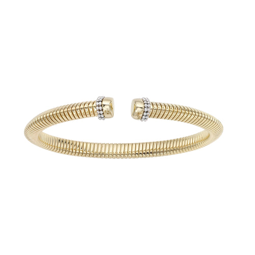 14K Yellow Gold Tubogas Bead Bangle